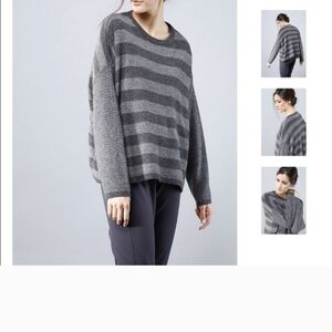 OSKA Gray Alpaca Pullover Ionna Striped Sweater